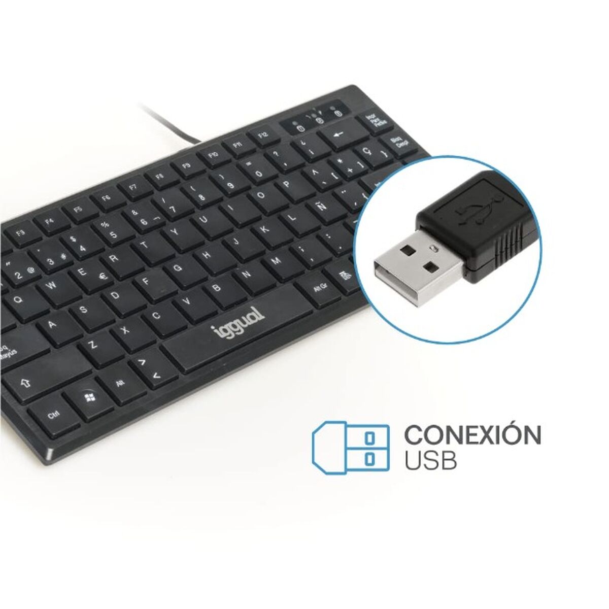 Tangentbord iggual Slim TKL-USB Svart